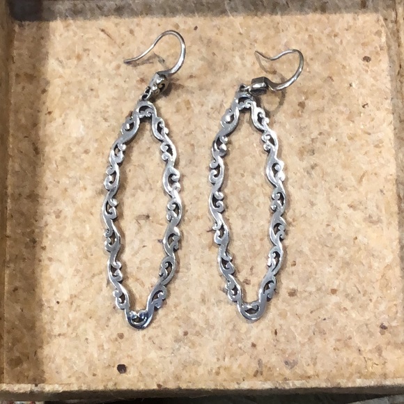 SOLD   LOIS HILL Sterling Silver Long Oval Cut Out Drop Dangle Earrings - Picture 3 of 15